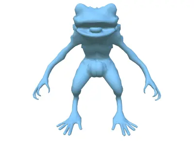 Monstrous Humanoid Frog Creature Low-poly 3D model