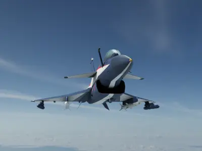 J-10AY August 1st aerobatics team Hand painted game model Low-poly 3D model