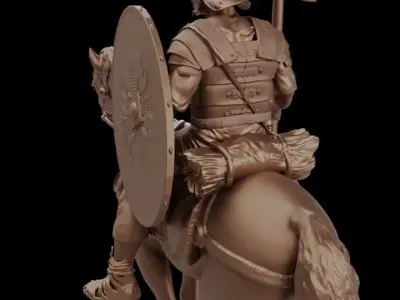 Roman Horseman with Aquila 3D print model