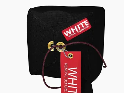 White Super Gas Parachute Low-poly 3D model