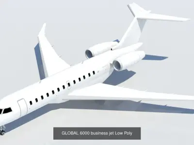 5 Static General Aviation Business Jet Pack Blank 3D Model Collection