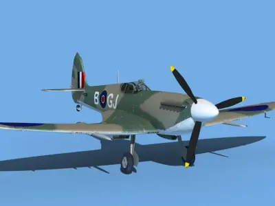 Supermarine Spitfire Mk VIIIb V02 3D model