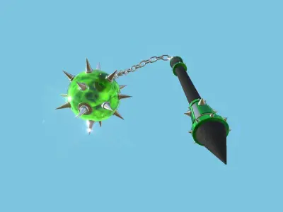 Medieval Flail 09 Nature - Character Fantasy Weaponry Low-poly 3D model