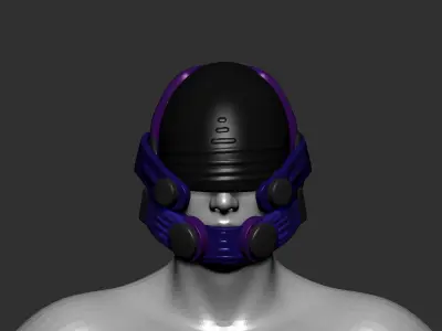 helmet high poly sculpt 3d printable  3D model 183