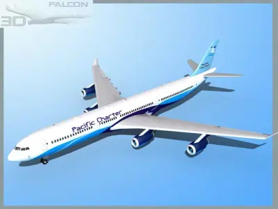 Falcon3D A340-600 Pacific Charter 3D model