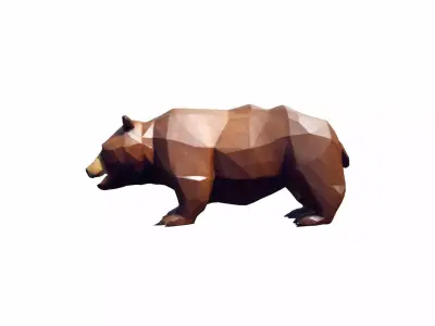 High 3d Render  The Bear a Is Large Powerful Animal 3D model