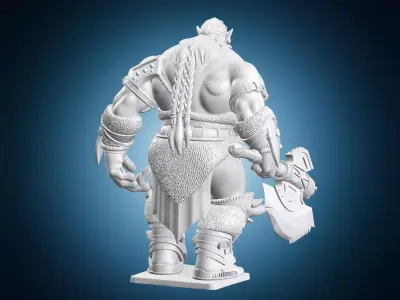 Hulking Orc Miniature 3D print model