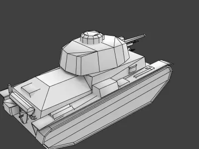 Tank Panzer Pz Kpfw 38 t Game Ready Low poly Free low-poly 3D model