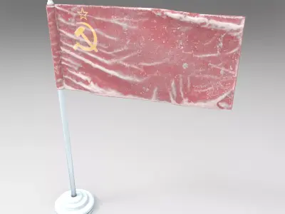 Soviet Union Frozen Flag - Animated 3D PBR Model 3D model