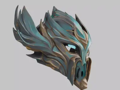 Dark Sentinel Mask Low-poly 3D model