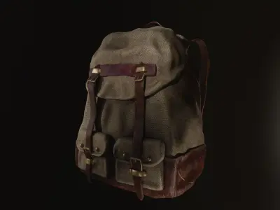 Backpack 2 Low-poly 3D model