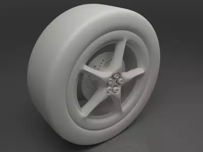 Sports car wheel Free 3D model