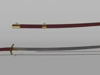 Turko Mongol Saber Low-poly 3D model