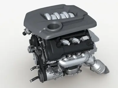 Car Engine V6 3D model