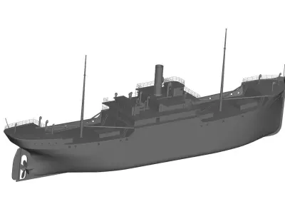 Warship submarine 3D model