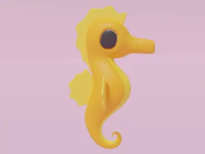 Cartoon Seahorse 3D model