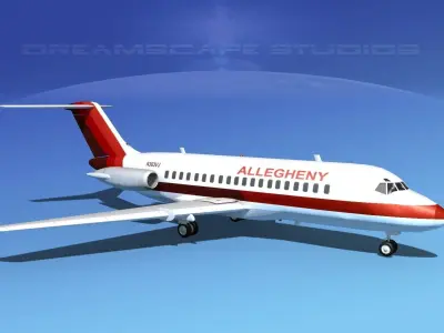 Douglas DC-9-20 Allegheny Airlines 2 3D model