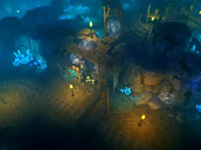 Top-Down Crystal Mine Low-poly 3D model