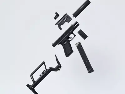 G18C Silenced Automatic Pistol TK for G8F and G9 3D model
