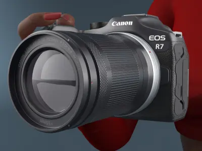 Canon Camera with Photographer 3D model