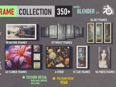 Frame Collection Low-poly 3D model