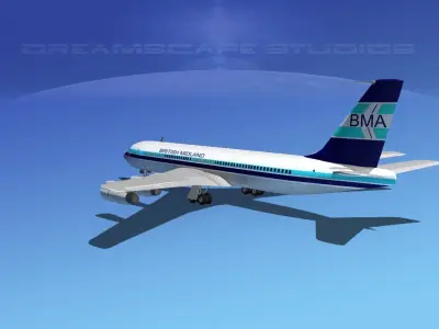 Boeing 707 British Midland 3D model