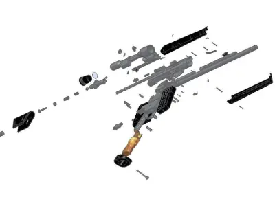 PSG-1 rifle with scope 3D model