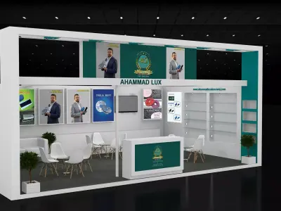 8mtr x5mtr expo stall 1side open Exhibition Stand Free low-poly 3D model