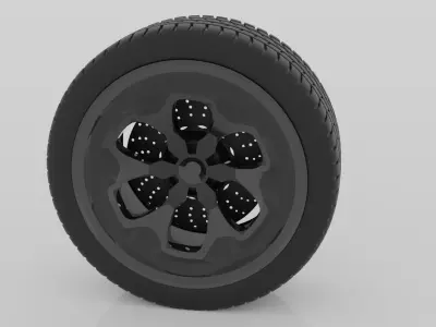 Sport wheel Free low-poly 3D model