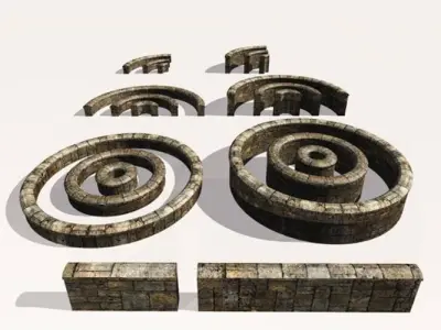 English Garden Masonry Curves Builders Kit 3D model