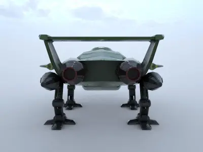 Thunderbird star wars fighter jet Low-poly 3D model