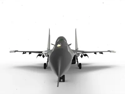 Sukhoi su-35 camouflage 3D model