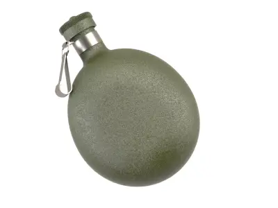 Military metal water bottle 3D model