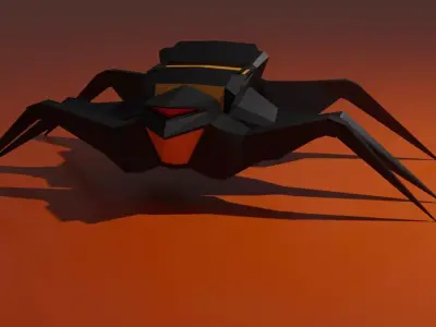 Spider Low poly model robot 3D model