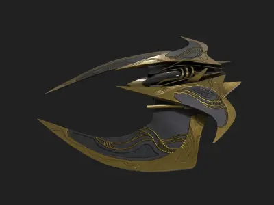 Spacecraft fighter Low-poly 3D model