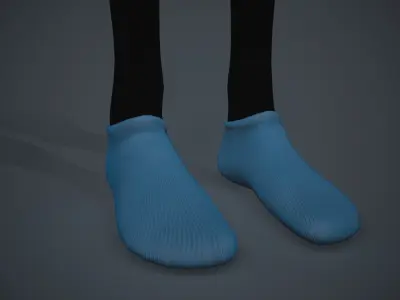 Blue Socks Style 2 Low-poly 3D model