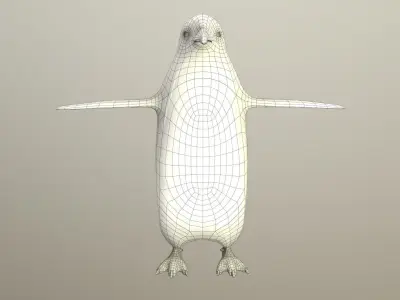 Penguin Gentoo - Antartic Low-poly 3D model