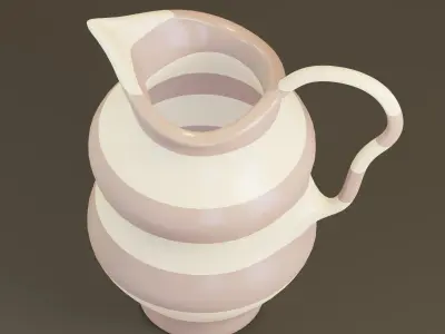 Colored pitcher Low-poly 3D model