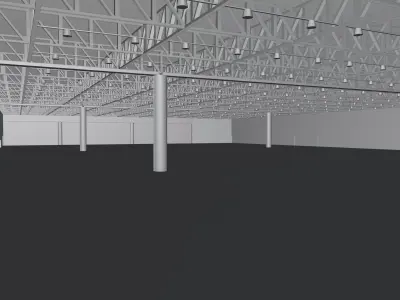 San Diego Convention Center Halls EFGH Low-poly 3D model