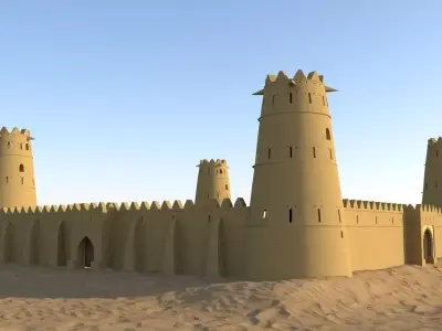 Arab Fort Low-poly 3D model
