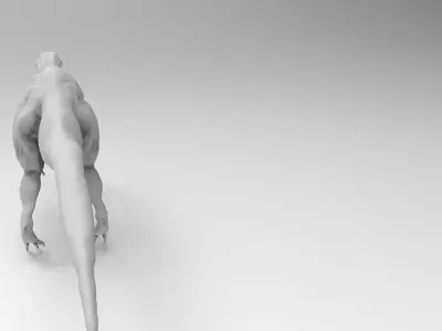 Allosaur t-rex running 3D model