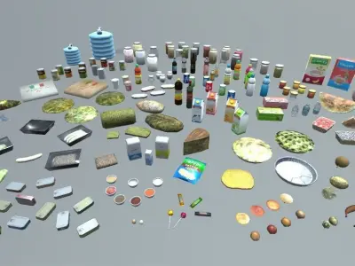 Food And Drink Package Low-poly 3D model