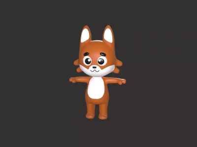 Cartoon 004 Character Fox Cute  3D model