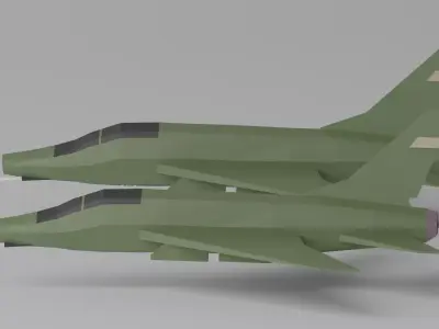 Cartoon F-100 Super Sabre 3D model