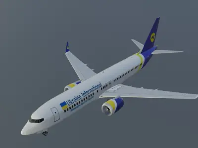 Ukraine intl airlines Boeing 737 max 8 3D Model  Low-poly 3D model