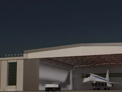 Hangar  for airplanes 3D model