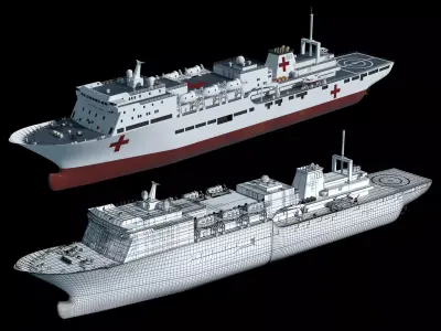 The Chinese Peace Ark hospital ship 3D model 3D model