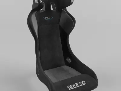 Racing Seat Sparco QTR PILOT Black 3D model