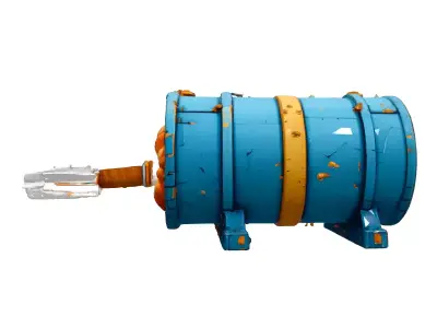 Stylized Cartoon Firing Cannon Low-poly 3D model