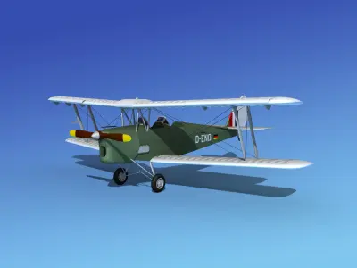Dehavilland DH82 Tiger Moth V10 3D model